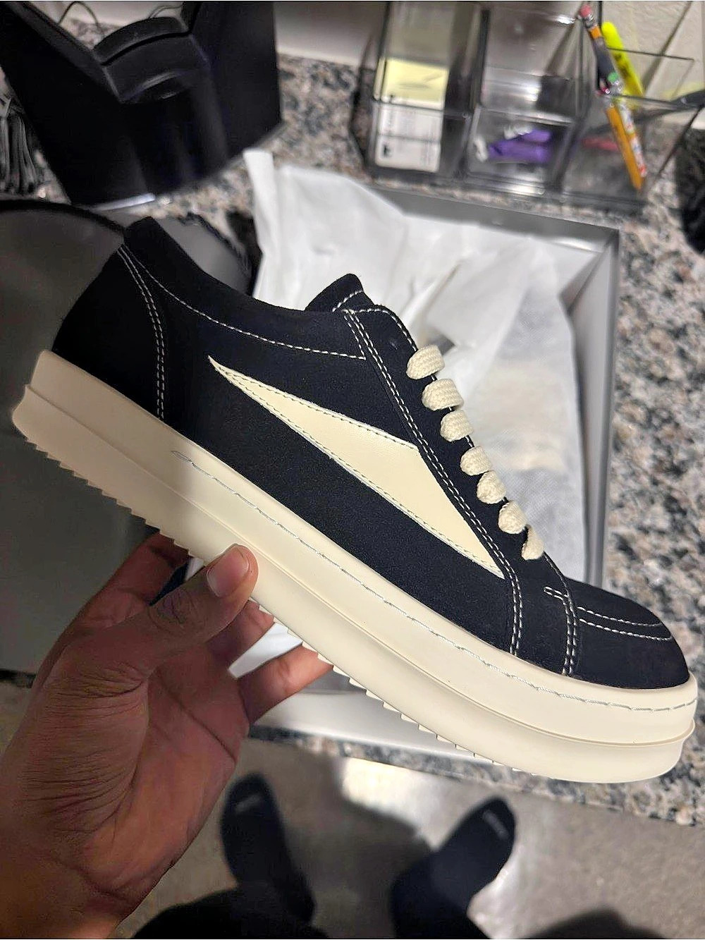 Rick Owens Astrotrac Low Sneakers Black & White EU 44 Like New
